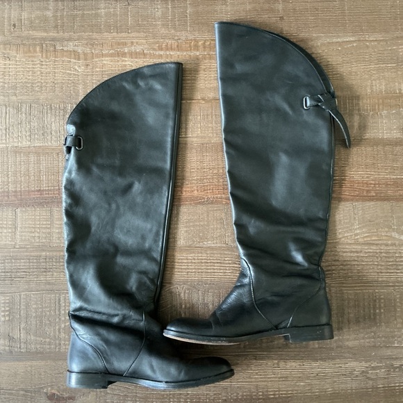 Coach Cheyenne Black Riding Equestrian Leather Boots 6.5 - Picture 2 of 7
